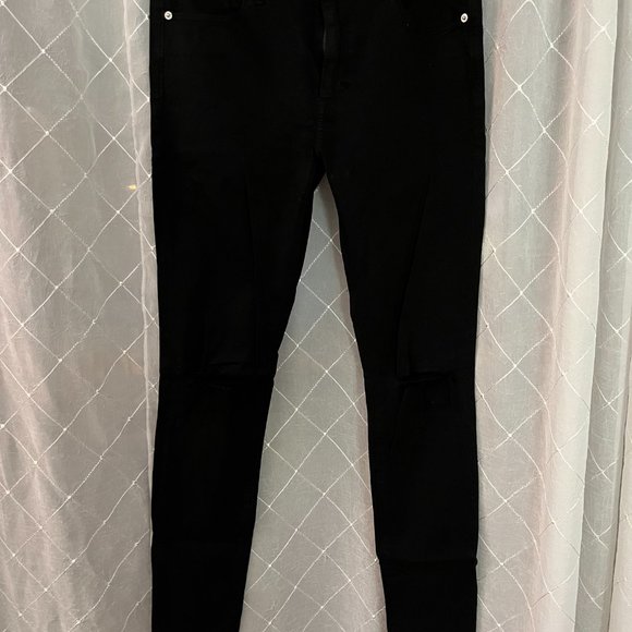 distressed black Abercrombie and Fitch skinny jeans  size 28 - Picture 2 of 7